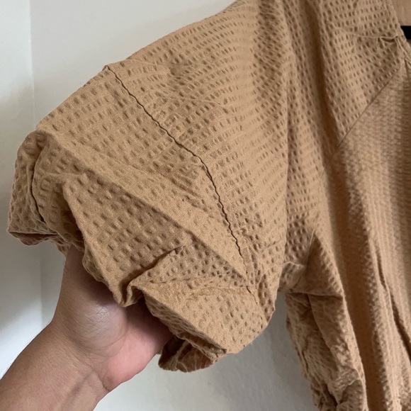 Madewell Seersucker Puff-Sleeve Cutout Mini Dress size XL - Picture 6 of 11